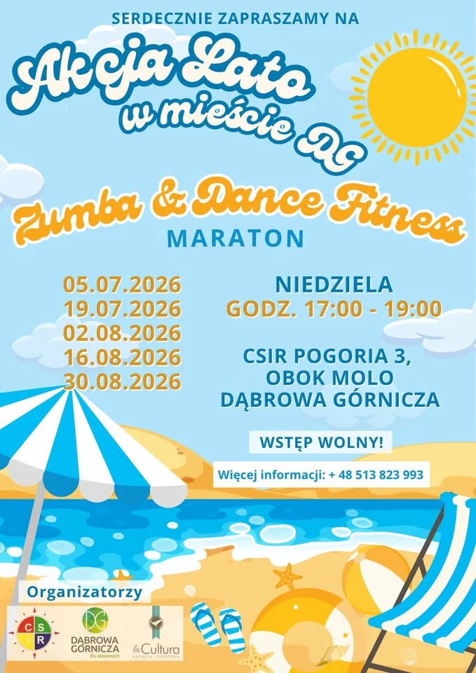 Grafika promocyjna wydarzenia Akcja Lato w mieście DG: Zumba