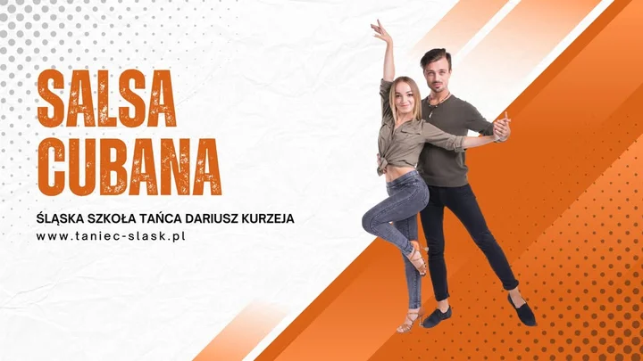 Grafika promocyjna wydarzenia Salsa Cubana od podstaw — Dąbrowa Górnicza (Śląska Szkoła Tańca)