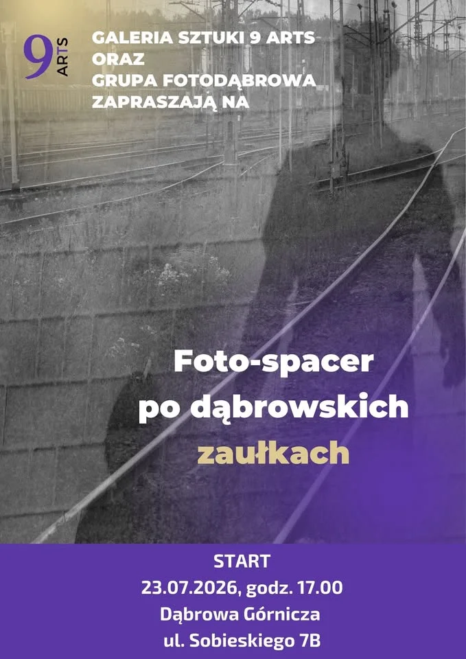 Grafika promocyjna wydarzenia FOTO-SPACER po Dąbrowie