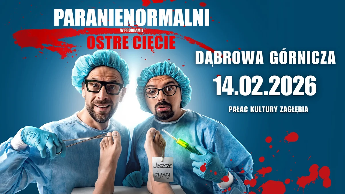 Grafika promocyjna wydarzenia Kabaret Paranienormalni z nowym programem w Dąbrowie Górniczej
