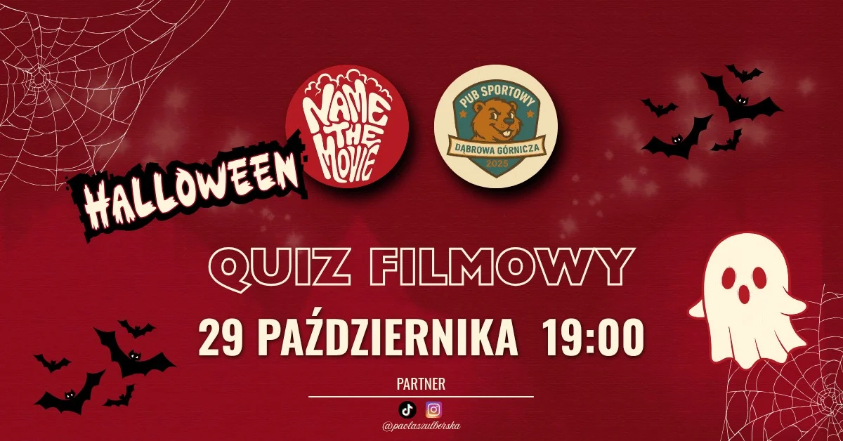 Grafika promocyjna wydarzenia Name The Movie Halloween: quiz filmowy w Dąbrowie Górniczej
