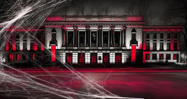 Obrazek przedstawia grafikę promocyjną wydarzenia Nocne zwiedzanie Pałacu Kultury Zagłębia w klimacie Halloween