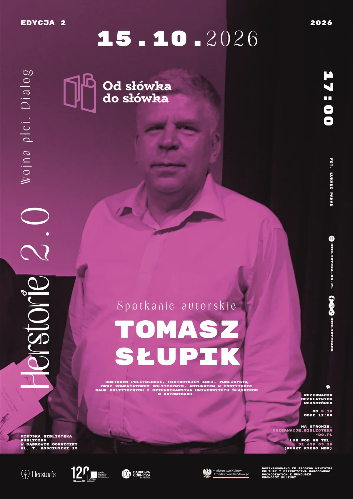 Grafika promocyjna wydarzenia Od słówka do słówka – spotkanie z Tomaszem Słupikiem