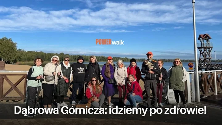 Grafika promocyjna wydarzenia Power Walk – idziemy po zdrowie! Spacer wokół Pogorii III w Dąbrowie Górniczej
