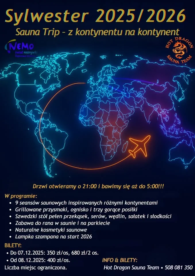 Grafika promocyjna wydarzenia Sauna Trip — Sylwester ze Smokami vol. II w Aqua Park Nemo