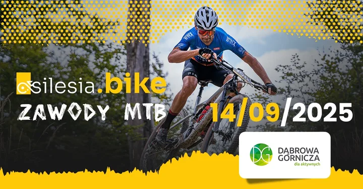 Obrazek przedstawia grafikę promocyjną wydarzenia Rowerowe spotkanie Silesia.bike w Dąbrowie Górniczej