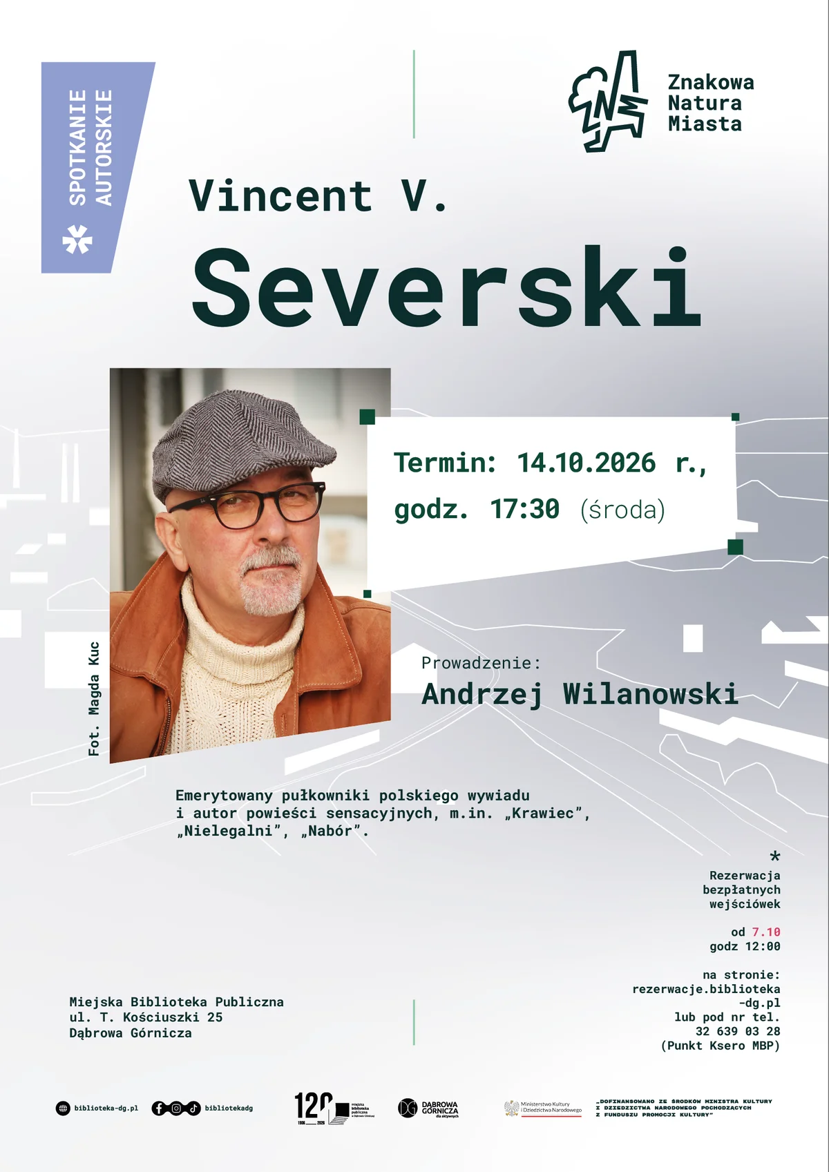 Grafika promocyjna wydarzenia Spotkanie autorskie z Vincentem V. Severskim