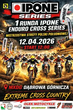 Grafika promocyjna wydarzenia Ipone Enduro Cross Series wraca do Dąbrowy Górniczej. Pierwsza runda Mistrzostw Strefy Polski Południowej już 12 kwietnia