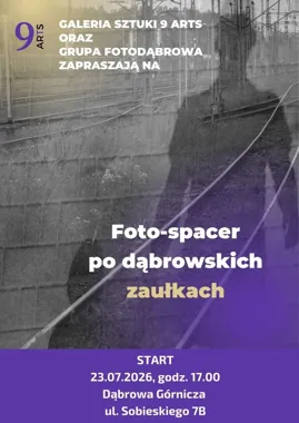 Grafika promocyjna wydarzenia FOTO-SPACER po Dąbrowie