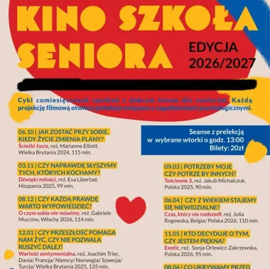 Grafika promocyjna wydarzenia KinoSzkoła Seniora – edycja 2026/2027