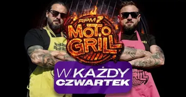 Grafika promocyjna wydarzenia Moto Grill w RPM-MOTO — czwartkowe spotkania przy grillu