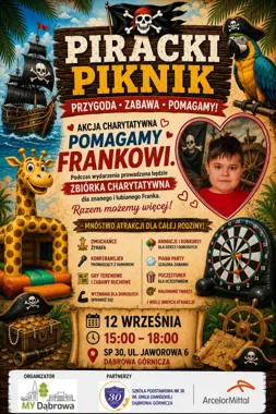 Grafika promocyjna wydarzenia ‍ Piracki Piknik – rodzinna zabawa