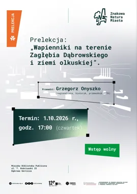 Grafika promocyjna wydarzenia Prelekcja: Wapienniki na terenie Zagłębia Dąbrowskiego i ziemi olkuskiej