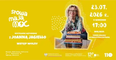 Grafika promocyjna wydarzenia Spotkanie autorskie z Joanną Jagiełło – wakacyjne spotkanie