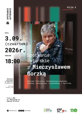 Grafika promocyjna wydarzenia Spotkanie autorskie z Mieczysławem Gorzką