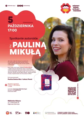 Grafika promocyjna wydarzenia Spotkanie autorskie z Pauliną Mikułą