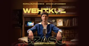 Grafika promocyjna wydarzenia Stand-up Dąbrowa Górnicza – Rafał Rutkowski w programie „Wehikuł czasu”