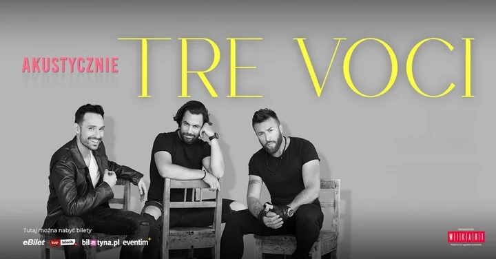 Grafika promocyjna wydarzenia TRE VOCI — Akustycznie: kameralny koncert w Dąbrowie Górniczej, 31 stycznia 2026