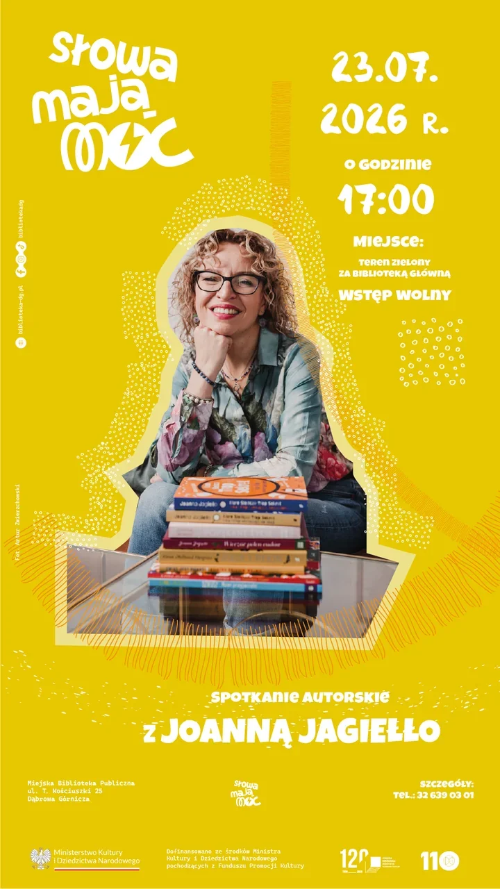 Joanna Jagiełło przyjedzie do biblioteki - literackie lato w Dąbrowie Górniczej