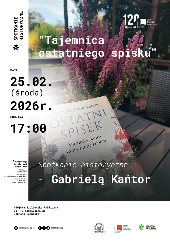 Historia w bibliotece - Gabriela Kańtor odsłoni "Tajemnica ostatniego spisku" i zaprosi do rozmowy