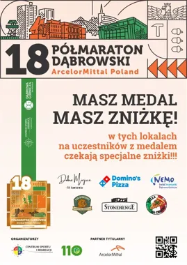 Medal z półmaratonu zamienia się w zniżki w dąbrowskich lokalach