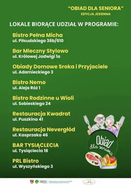 500 miejsc i dziewięć lokali. Wraca „Obiad dla seniora” w Dąbrowie Górniczej