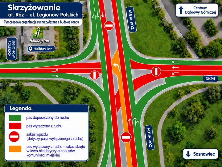 Skrzyżowanie bez świateł. W Dąbrowie Górniczej powstanie rondo turbinowe